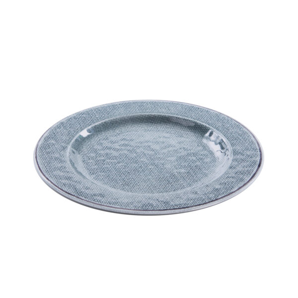 Assiette decor laine tressee antiderapante en melamine - gris – Image 2