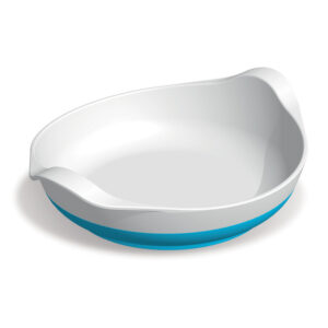 Assiette creuse en melamine - bleu - antiderapant(e)