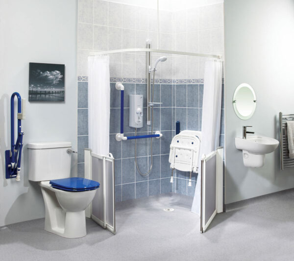 Bras d&apos;appui relevable pro - pied reglable bleu