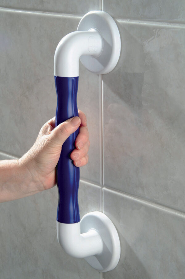 Barres d&apos;appui grip droites - bleu - 30 cm